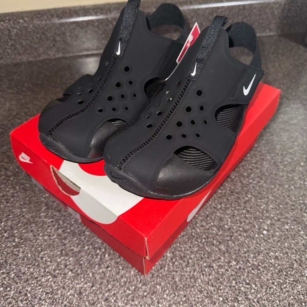 Nike Black Slip-On Sunray Sandals